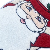 En gros, Patchs thermocollants en chenille, brodés, motif Père Noël de Noël, pour vêtements, accessoires de sacs et sweats à capuche, à personnaliser