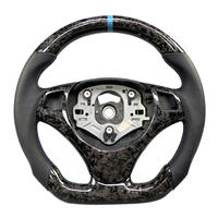 Volant en fibre de carbone forgé pour BMW E82 E87 E90 E92 E93 M3, cuir perforé, volant sport racing, accessoires intérieurs de voiture