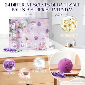 Caja de Regalo con 24 Bombas de Baño Efervescentes con Sal Marina y Fragancia Natural para la <span class=keywords><strong>Cuenta</strong></span> Regresiva Navideña - Product Image 3