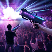 Pistolet à fumée à 6 faisceaux LED, pistolet à fumée sans fil portable pour DJ mobile, soirées et fêtes