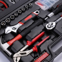 Marteau à griffes et clé à tuyaux, ensemble d'outils combinés complet de 120 pièces pour atelier
