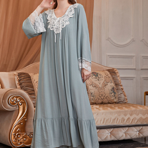 Camisón de estilo princesa para <span class=keywords><strong>mujer</strong></span> de nuevo estilo en estilo palaciego para pijamas retro de verano y otoño - Product Image 1