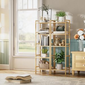 Scaffale da Bagno in Bambù, Espositore da Terra per Organizzazione e Stoccaggio in Spazi Ristretti, Ripiani Regolabili, Libreria in Legno Naturale - Product Image 1