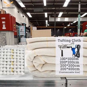 ผ้าทัฟติ้งสีขาวปักลาย สำหรับปูพื้น ทำจากผ้าฝ้ายผสมโพลีเอสเตอร์ เหมาะสำหรับปืนทัฟติ้ง - Product Image 4