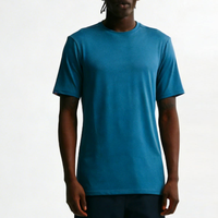 T-shirt pour homme à séchage rapide, coton et élasthanne, jersey, col rond, manches courtes, coupe classique, tee-shirt sportif