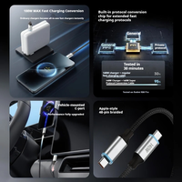 Câble de conversion de protocole 140W pour Huawei Xiaomi OPPO VIVO Redmi Nubia Black Shark, câble de données 7A Samsung iPhone, charge rapide en voiture