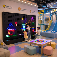 Tableau lumineux interactif LED Lite-Brite pour activités murales, grand tableau à chevilles arc-en-ciel pour enfants