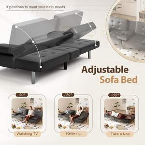 Canapé-lit convertible moderne en similicuir avec accoudoirs amovibles pour <span class=keywords><strong>salon</strong></span> - Product Image 4