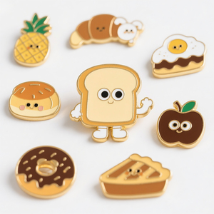 Pin de solapa de latón esmaltado personalizado con diseño de gato de dibujos animados, chapado suave con efecto arcoíris, coleccionable, con logotipo personalizado - Product Image 1