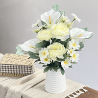 Usine directe Style nordique fait à la main blanc Simulation camélia mariage mariée Bouquet accessoires photographiques pour la remise des diplômes de porte