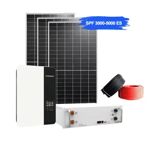 Genuine Growatt Solar Inverter with lithium battery 48v 200ah lifepo4 200ah and Solar panels 3.5KW solar energy system household