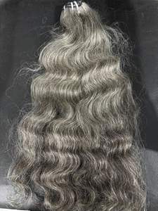 ผมแท้สีเทาแบบดับเบิ้ลดรอว์น  ต่อผมธรรมชาติคุณภาพดีที่สุด  ราคาขายส่ง - Product Image 2