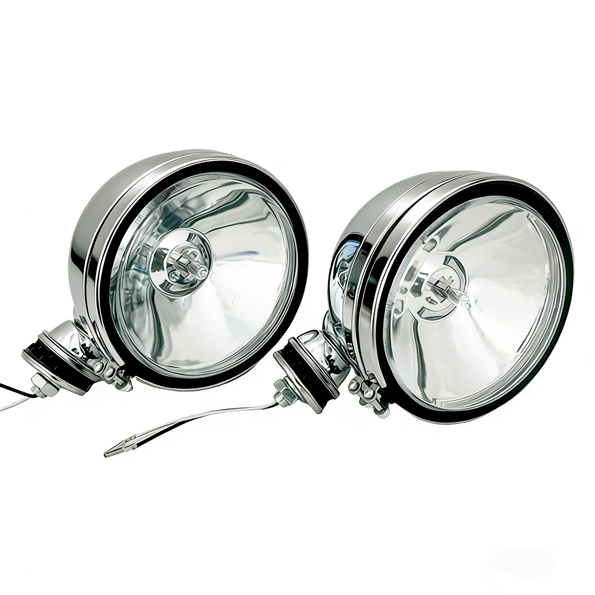 New Electroplated 6-inch Work Light Chrome-plated Modified Spotlight Off-road Vehicle Fog Lamp 12V H3 High Borosilicate Glass