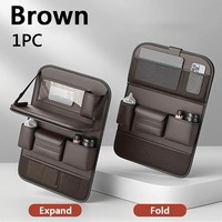Organisateur de siège arrière de voiture en cuir de luxe, table pliante, plateau multifonctionnel, sac de rangement pour siège arrière avec support pour tablette