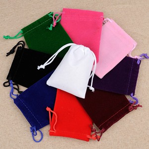 Chất Lượng Cao Nhỏ Màu Xám Nhung Vải Bọc Túi Quà Tặng 7*9Cm Dập Nổi Biểu Tượng Kéo Sợi Dây thừng Đồ Trang Sức Bao Bì Pouch Với Hiển Thị - Product Image 4