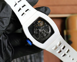 Nuevo Producto 2025, Reloj Mecánico con Caja Blanca, Bisel Azul y Botón Azul, Función de Cronometraje, Deportivo para Exteriores, Imprescindible - Product Image 6