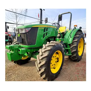 Maquinaria agrícola para granja, Tractor usado de 4 ruedas, 100HP con estante de seguridad ROPS