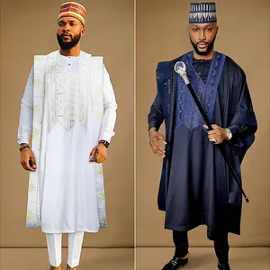 H D New Design 3 Pieces Sets African Clothing For Men Agbada Suit