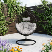 Chaise suspendue œuf en rotin PE pour jardin, avec support, mobilier d'extérieur – Offre spéciale populaire
