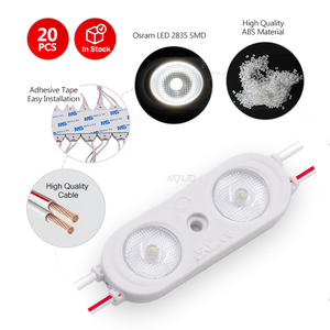 Module LED SMD étanche 12V, 2 lampes, puce 2835, 12V 24V, 62x21mm, 2W, lentille en plastique ABS mini, pour boîte à lumière rétroéclairée 6500K - Product Image 6