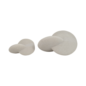 Set di due sculture decorative astratte bianche, opere d'arte moderne per la decorazione di casa, soggiorno, ufficio, mensola, camera da letto - Product Image 6