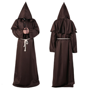 Túnica Medieval <span class=keywords><strong>de</strong></span> Halloween para disfraz, capa <span class=keywords><strong>de</strong></span> disfraz <span class=keywords><strong>de</strong></span> bruja, Brujo, fraile, sacerdote, fantasma, muerte, demonio y demonio - Product Image 4