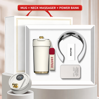 Ensemble cadeau personnalisé de masseur de cou, de tasse à café et de batterie externe pour entreprises, avec logo sur mesure