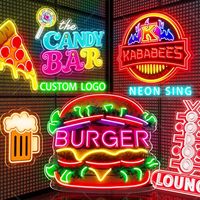 Letrero de Neón LED Personalizado para Hamburgueserías y Empresas, Control por Bluetooth, Opciones Multicolor para una Decoración Atractiva de la Fachada