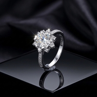 Bague de mariée en moissanite Moyu Jewelry tendance en argent sterling 925 avec six griffes en forme de cœur pour femme