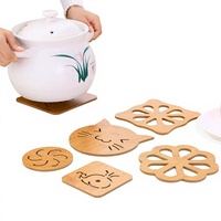 Sous-verre en bois ajouré au design coréen, motif dessin animé, isolant thermique, antidérapant, anti-brûlure, pour cuisine, dessous de plat, dessous de bol, dessous de casserole