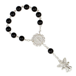 D1867 Braccialetti con Rosario Cattolico da 8mm con Pendente Angelo e Gesù Cristo - Product Image 4