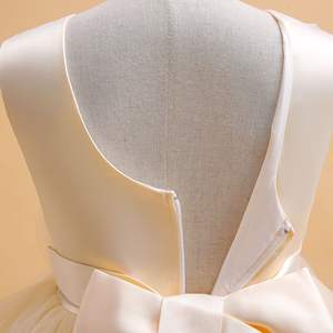 120-170 tamaño blanco niña vestidos <span class=keywords><strong>de</strong></span> novia sin mangas cuello redondo A-line vestido Formal capas múltiples vestidos largos <span class=keywords><strong>para</strong></span> Adolescente - Product Image 5