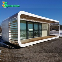 Petite maison préfabriquée de 3 chambres à coucher Maison mobile à structure en acier avec capsule d'espace maigre pour bureau ou villa
