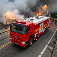 Camion de Secours et de Lutte Contre l'Incendie HOWO 8X4 12 Roues, Vente Directe Usine, pour Aéroports en Afrique, Double Cabine, Grand Coffre de Rangement d'Outils