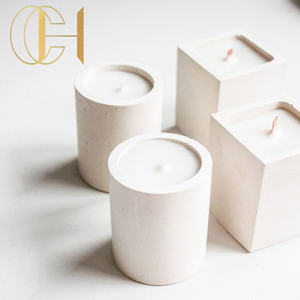 C & H Bougeoir avancé en ciment au design unique Décoration intérieure Pot <span class=keywords><strong>de</strong></span> bougie en céramique - Product Image 3