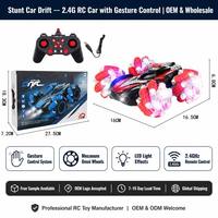 Coche RC de Acrobacias con Control Remoto por Gestos, Ruedas Omnidireccionales, Luz LED, Recargable, 2.4GHz