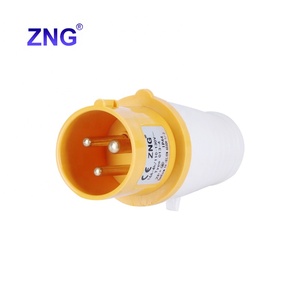 Phích cắm công nghiệp IP44 chuẩn Anh, 2P+PE, 3 chân, 110V, 16A, loại đực, tiếp đất 4H, mã ZNG-013-4 - Product Image 1