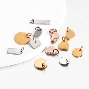 Pendentifs vierges polis miroir |   Étiquettes rondes, ovales et rectangulaires en acier inoxydable plaqué or PVD pour la fabrication de bijoux DIY - Product Image 3