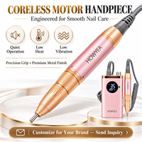 HOWYEA perceuse à ongles électrique professionnelle 35000prm puissante sans noyau Efile compacte légère pour facile à transporter