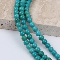 Vente en gros de 6mm bleu vert turquoise pierres précieuses rondes perles de pierre naturelle brins prix bon marché