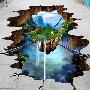 Adesivo <span class=keywords><strong>per</strong></span> pavimenti in piastrelle impermeabili stampato su misura 3D pittura a terra adesivo paesaggio <span class=keywords><strong>per</strong></span> la decorazione - Product Image 3