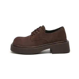 Xinzirain Custom Casual Lace Up Thick Bottom Derbie Man Shoes Size 35-40 Suede Derby Shoes Men