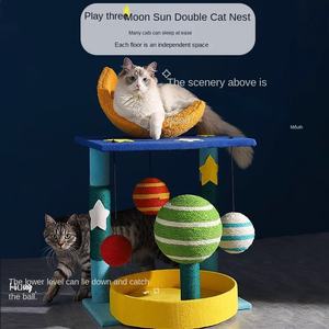 Sisal menara Aksesori tempat tidur tongkat penggaruk kucing dengan mebel pembawa interaktif untuk mainan Vila dalam ruangan dan terowongan - Product Image 4