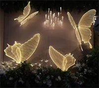 Décoration de mariage lumières ailes de papillon LED lustre romantique fête scène route Guide passerelle