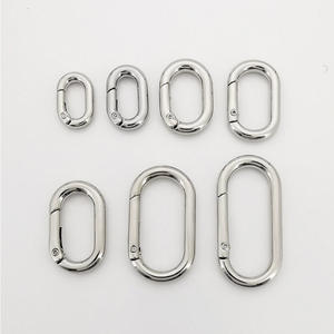 LFEDC Alta Qualidade Pequeno Minúsculo Oval 25mm Aceitar Personalizar Logotipo Faixa Em Forma De O Anel DIY Tag Chaveiro Mosquetão Com Snap Hook - Product Image 3