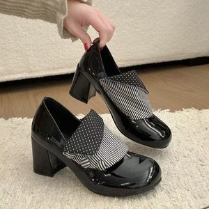 Nuevos Zapatos de Tacón Alto Estilo Francés Vintage para Mujer, con Punta Redonda, Diseño de Puntos, Tipo Mary <span class=keywords><strong>Jane</strong></span>, Antideslizantes, con Tacón de 3 cm - Product Image 3