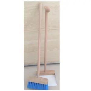 Broom Wood Cute Customized Upright Wooden Broom And Dustpan For Kids