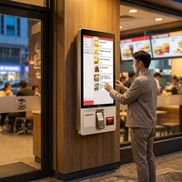 Kiosco de Pared para Pedidos de Comida Rápida, Sistema POS de Autoservicio con Pantalla Táctil y Caja Registradora de Pago Optimizada
