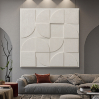 Peinture personnalisée moderne minimaliste pour salon Décoration intérieure 3d en relief Texture blanche Peinture d'art mural géométrique faite à la main Peinture décorative