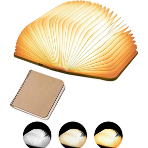 Produits Populaires en Gros 2025 – Lampe de Chevet Pliable en Bois Mini USB LED Rechargeable, Lampe Livre en Papier, Idéale pour Entreprises - Product Image 1